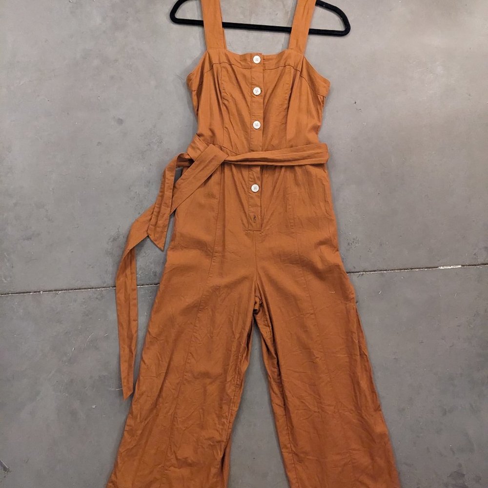 a new day Rust Orange Wide-Leg Jumpsuit with Belt